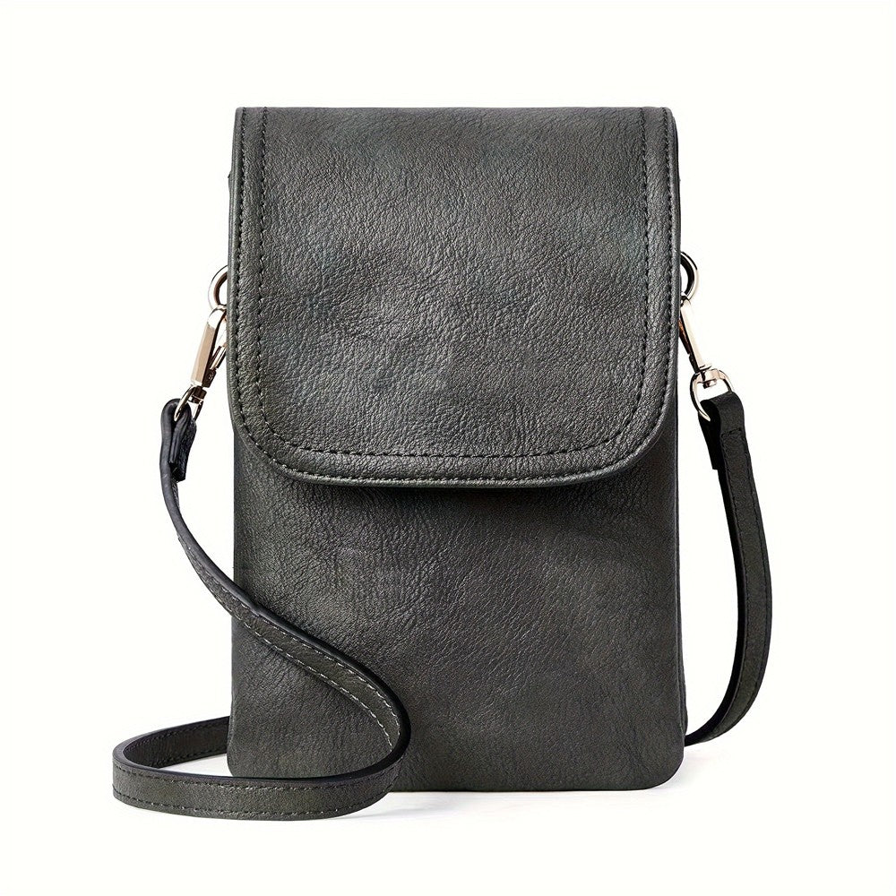 Fashionable and minimalist PU leather women's crossbody bag designer mobile phone bag change small bag women's single shoulder c