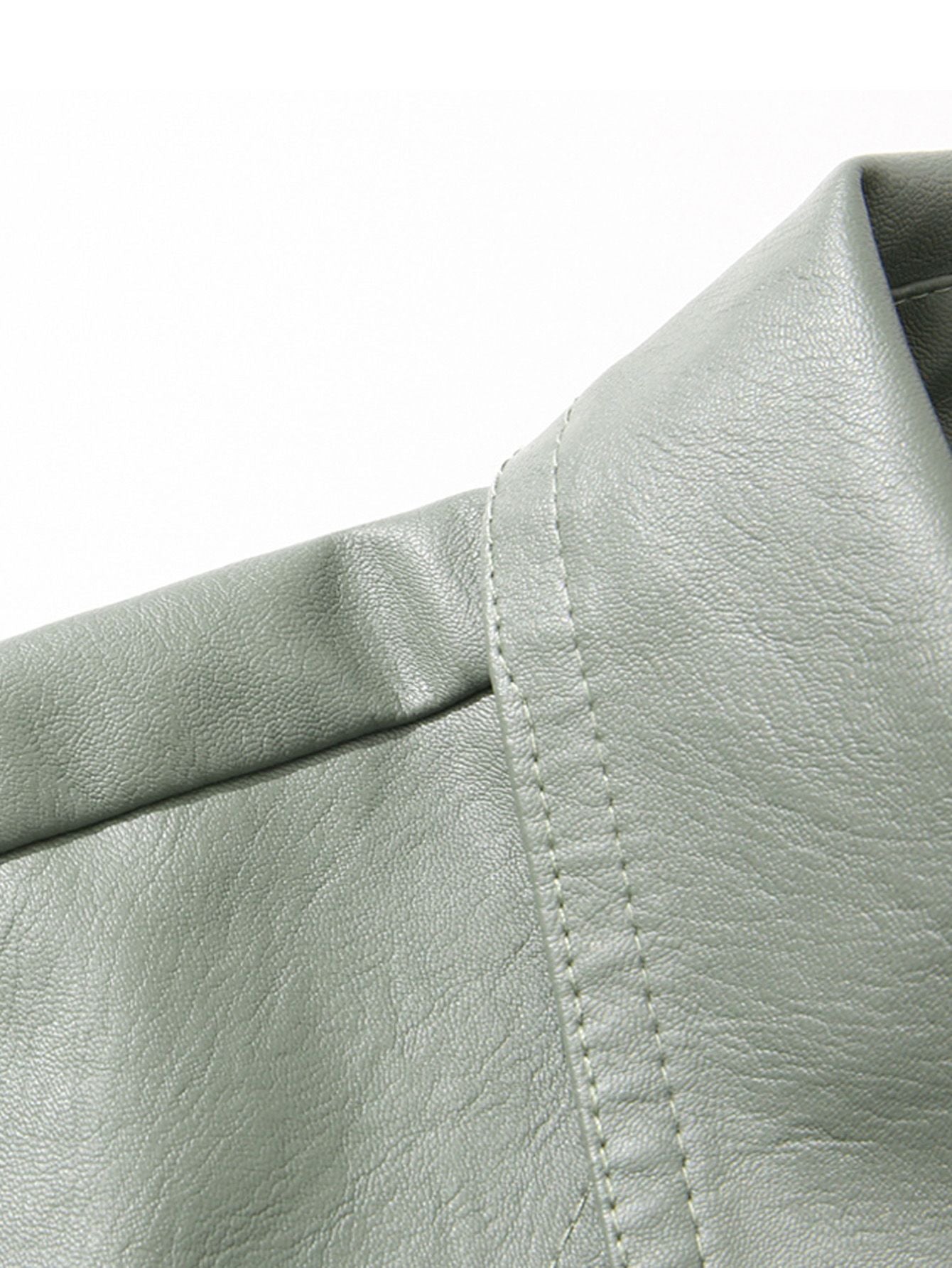 Men's Large Leather Jacket Fashion Collar PU Leather Motorcycle Slimming Cycling Coat New Men Waterproof Leather Jacket