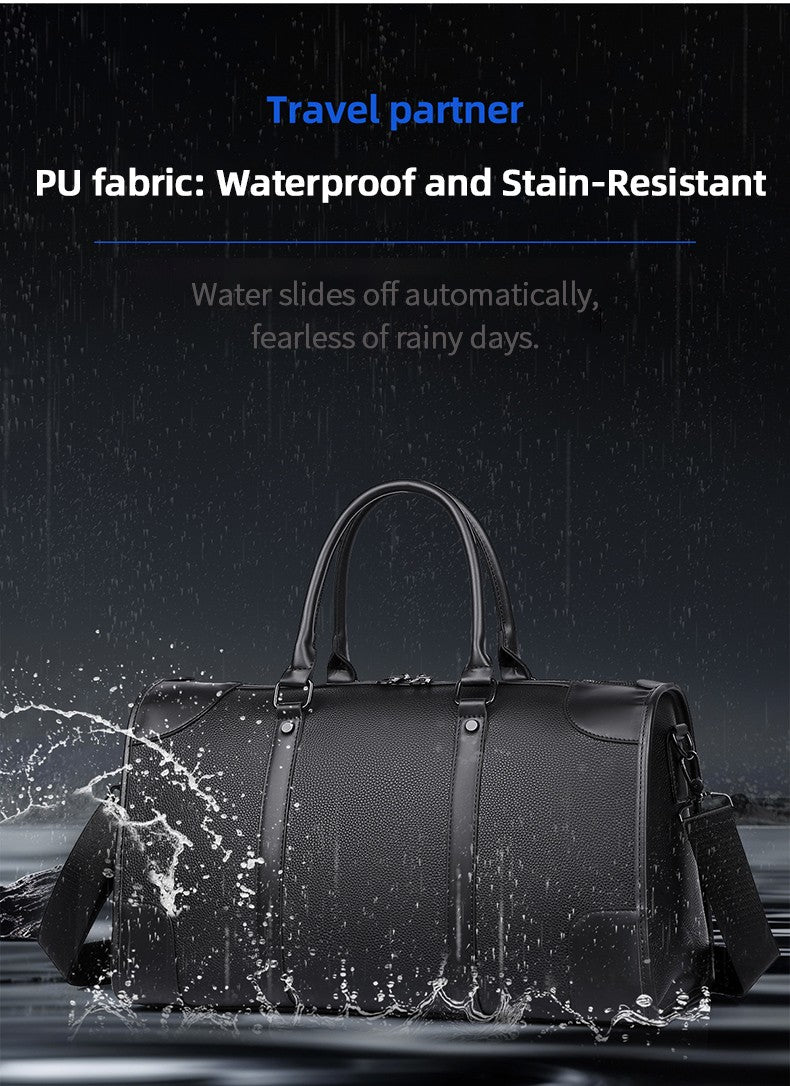 Men‘s Luxe Business Travel Bag Large Capacity with 15.6' Laptop Waterproof PU Material Lightweight for Trip Gym Bolsos de Viajes
