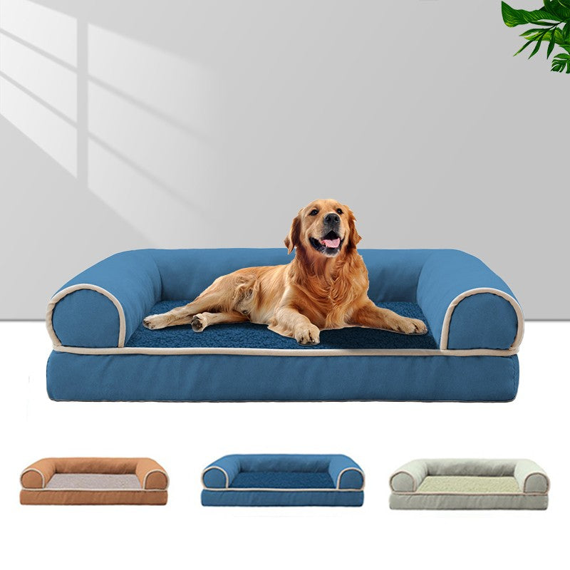 Cama para Cães de Inverno Sofá Cama Pet Profunda Espuma de Memória Filhote de Cachorro Pelúcia Macia Cama Confortável Média Grande Quadrada Tapete Grosso Quente Canil