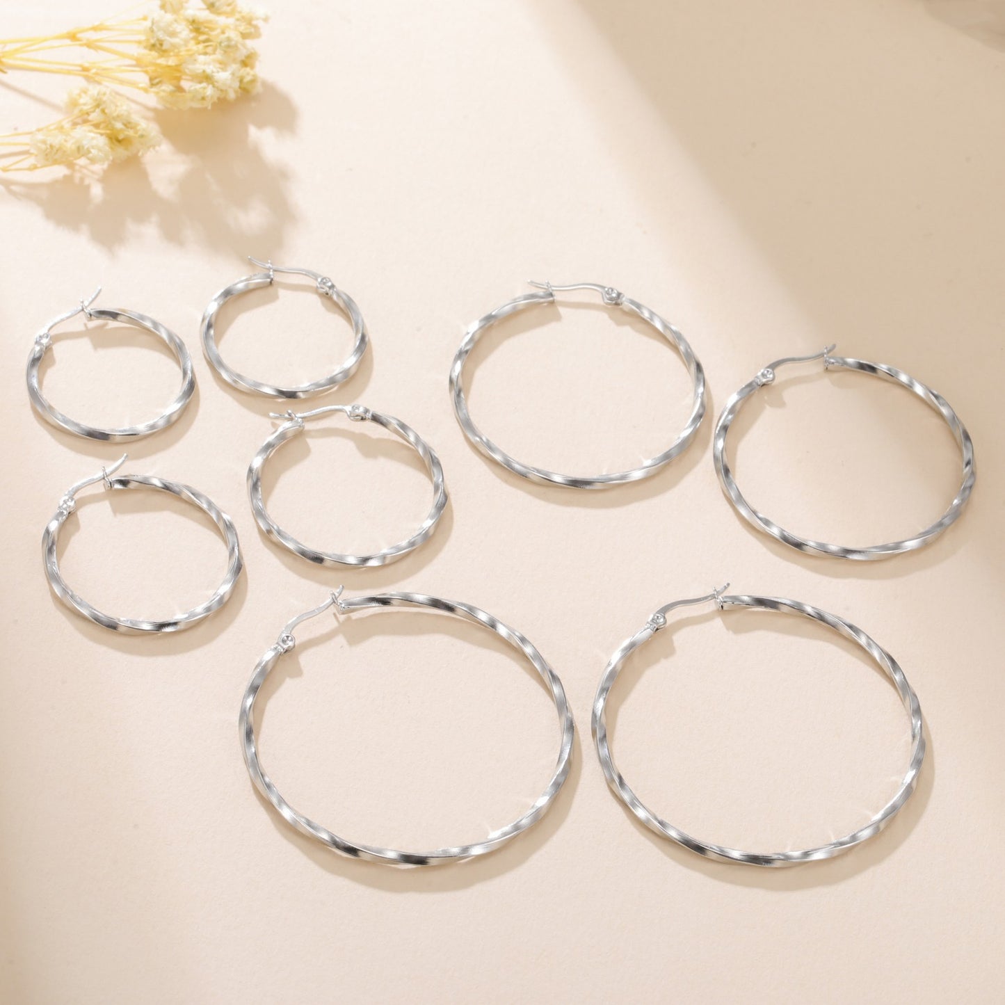 Brincos de Argola Geométricos Cazador Femininos 28-54MM Banhados a Ouro Real Aço Inoxidável Brincos Tendência 2025 Joias Festa Presente de Aniversário