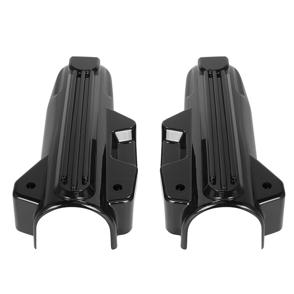 Capas Protetoras de Bengala Dianteira Inferior de Motocicleta Pretas em Plástico ABS para Harley Touring Electra Street Road Glide King FLHR FLTRX FLHX 2014-2022