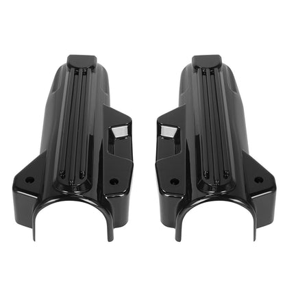 Capas Protetoras de Bengala Dianteira Inferior de Motocicleta Pretas em Plástico ABS para Harley Touring Electra Street Road Glide King FLHR FLTRX FLHX 2014-2022