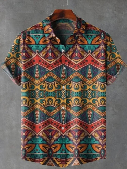 Hawaiian shirt 3D printed shirt retro casual summer vacation men's top