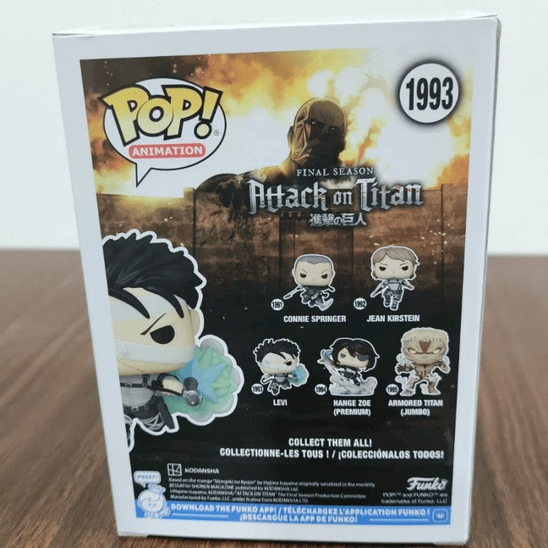 Genuine Funko Pop Attack On Titan Levi 1993 Action Anime Figure Levi Q Version Statue Doll Decor Limited Edition CollectToy Gift