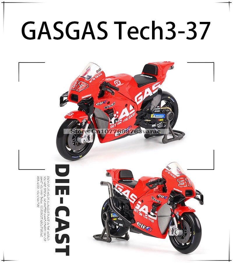 Maisto 1:18 2023 GASGAS Tech3 37#Augusto Fernandez 44#Pol Espargaro Moto GP modelo de motocicleta de liga leve para coleção de brinquedos de presente