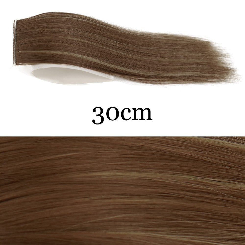 MERISI HAIR Apliques de Cabelo Sintético Liso Invisível com 2 Presilhas, Aumento de Volume, Extensões de Cabelo, Cobertura Lateral Superior