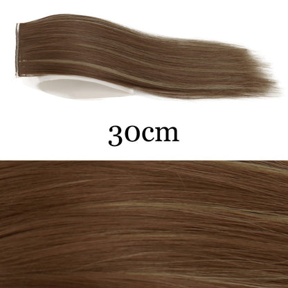 MERISI HAIR Apliques de Cabelo Sintético Liso Invisível com 2 Presilhas, Aumento de Volume, Extensões de Cabelo, Cobertura Lateral Superior