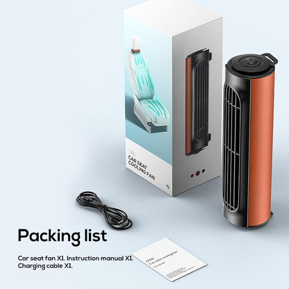 Vissko Portable Car Seat Fan for Front Rear Seat Passenge USB Powered Headrest Cooling Air Fan Adjustable Strap Car Interior Fan