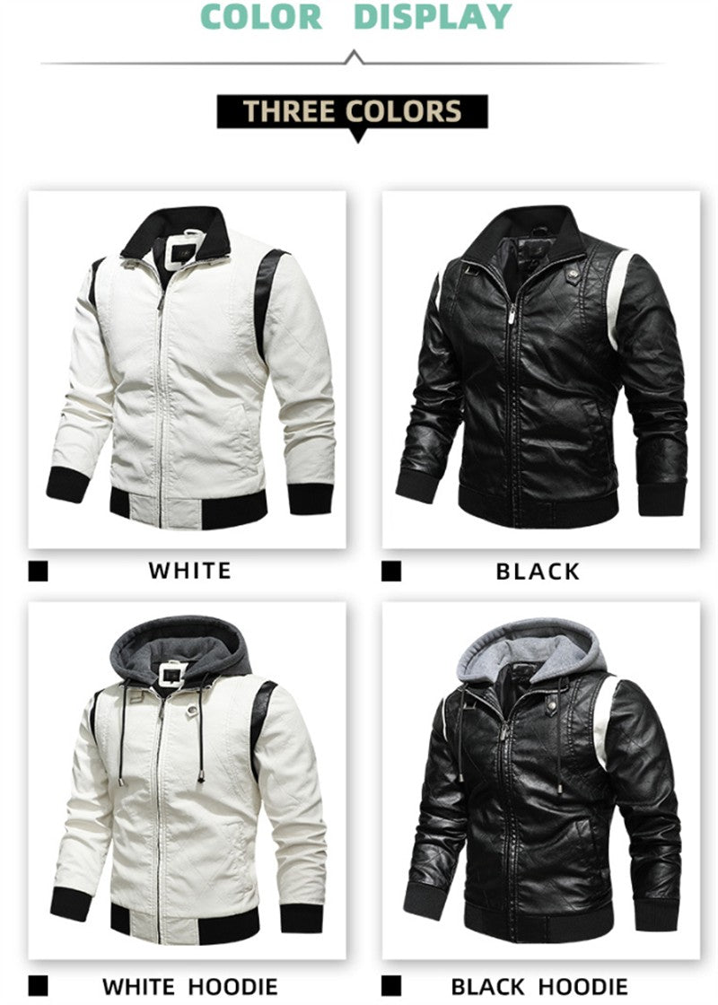 High Quality Men Leather Jacket Scorpion Embroidery Streetwear Windproof Motorcycle Biker Stand Collar Mens PU Leather Jackets