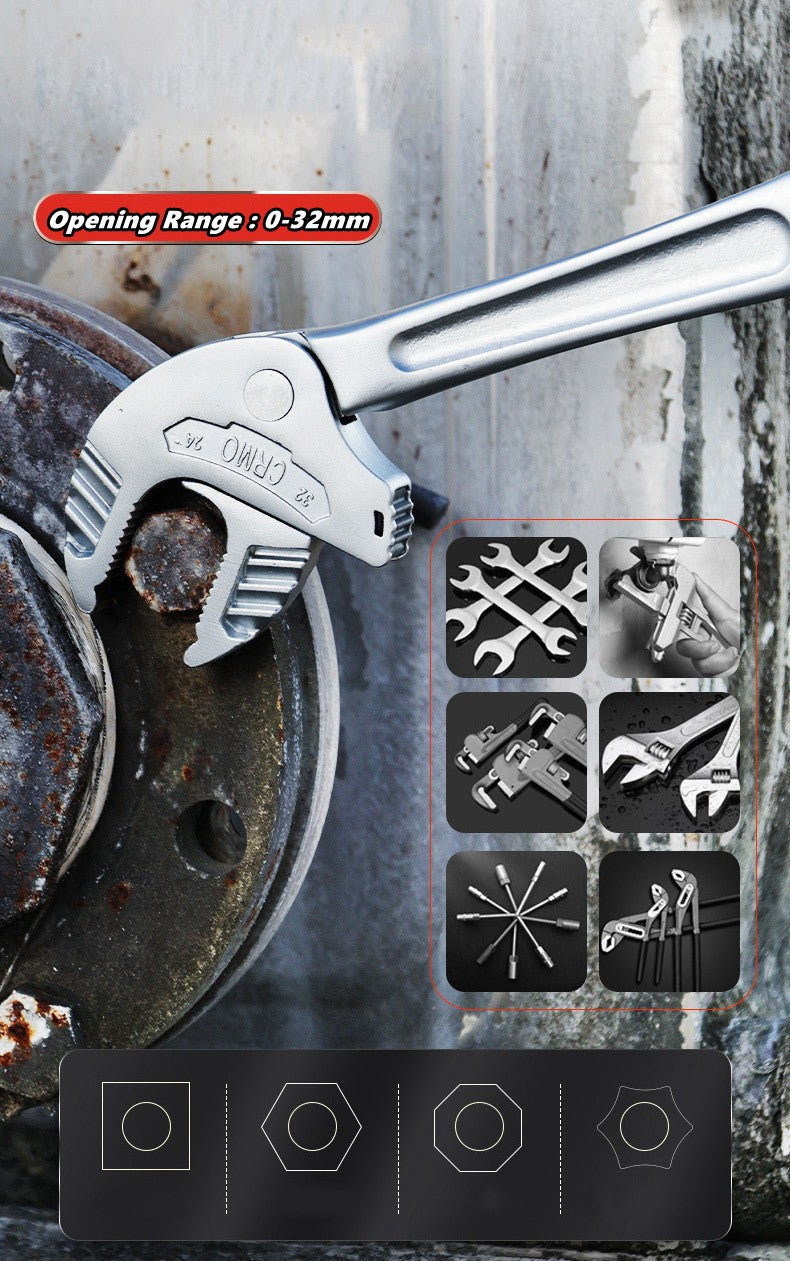 Chave Catraca de Mola com Travamento Automático, Chave Garra de Caranguejo Industrial Pesada, Mandíbula Larga Ajustável para Fabricação de Tubos Automotivos