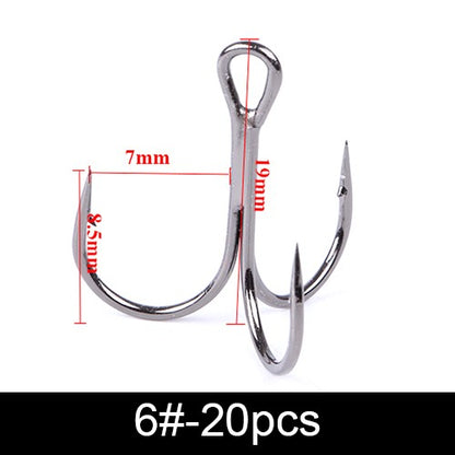 FTK Anzol de Pesca Bass com Três Pontas e Suporte para Isca, Suporte para Isca, Anzol de Isca, Conjunto de Anzóis de Manivela para Amarração de Mosca, Água Salgada, Anzol de Agulha para Pesca
