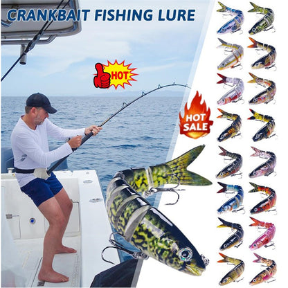 Iscas Artificiais Articuladas Wobblers para Pesca de Lúcio 13,4cm, Seções Múltiplas, Isca Rígida Artificial para Trolling, Ferramentas de Pesca de Carpa e Lúcio