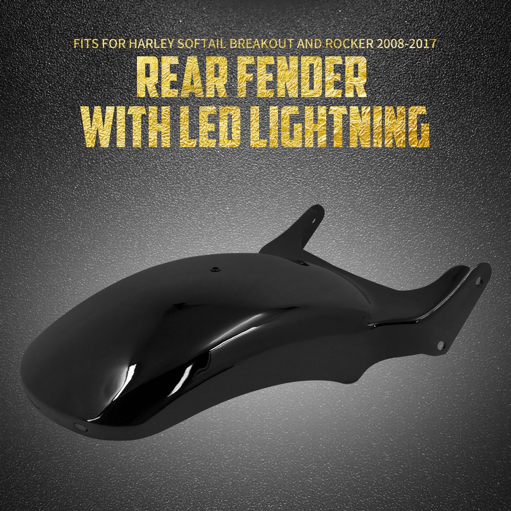 Motorcycle Driver Solo Seat Rear LED Light Fender With Brake Turn Signal Lamp Set For Harley Softail Breakout Rocker 2008-2017