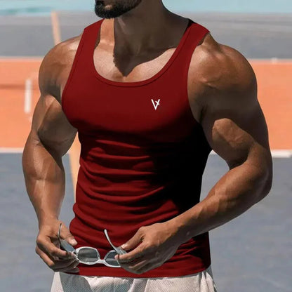 Men's Summer Tank Top 2025 Sleeveless Square Collar Gym Exercise T-Shirt Breathable Comfortable Casual Sports Vest for Men