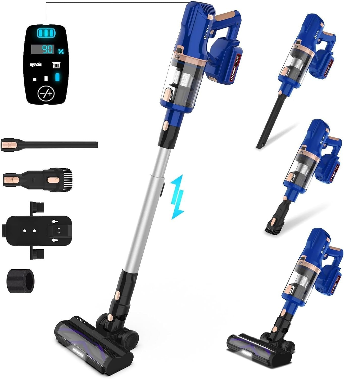 UMLO V11 Cordless Vacuum Cleaner 300W 45kPa Powerful Brushless Motor Lightweight Handheld Stick Vacuum for Home Carpet Hardfloor