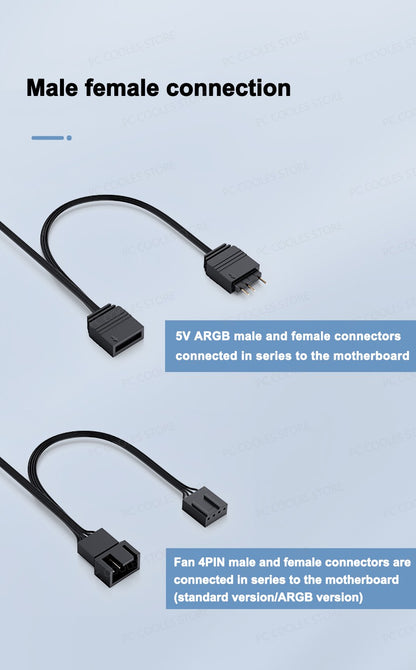 JONSBO SL-120 White/Black 120mm Case Fan 5V 3PIN ARGB Silent CPU Cooler Fan 4PIN PWM Serializable Reverse Fan