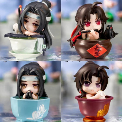 Mo Dao Zu Shi Versão Q Oficial de "Jade Cup Flowing Light" Wei Wuxian Lan Wangji Anime Periférico Enfeites Action Figurine