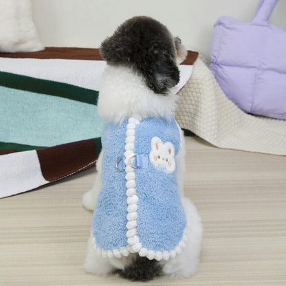Roupas de cachorro de lã de outono Colete de cachorro com estampa de coelho Moda Moletom de cachorrinho Quente Colete de gato Pulôveres Moletons de estimação Fantasia de chihuahua