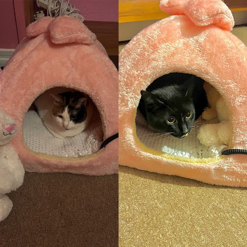 Casa de Cachorro Quente de Inverno Cama de Gato Colchonete Removível Ninho Canil Cesta para Animais de Estimação Macio Confortável Ninho para Gatos Produto para Gatos