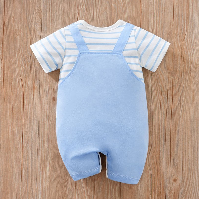 0-18 Baby Jumpsuit Cute Cartoon Strap Octopus Casual And Comfortable Soft Boy And Girl Summer Short Sleeved Newborn Clothes