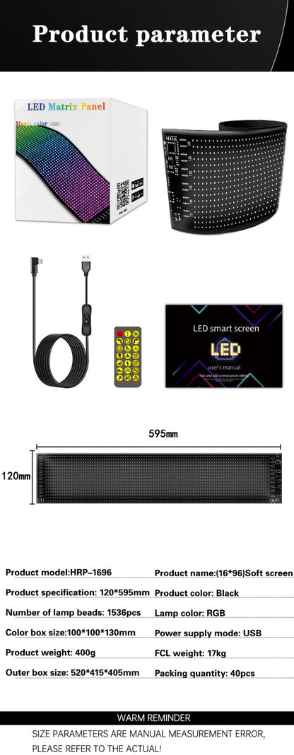 LED Matrix Pixel LED Display Screen Message Scrolling Sign Board Soft Flexible Advertising Light For Store Car Truck Devil Eye