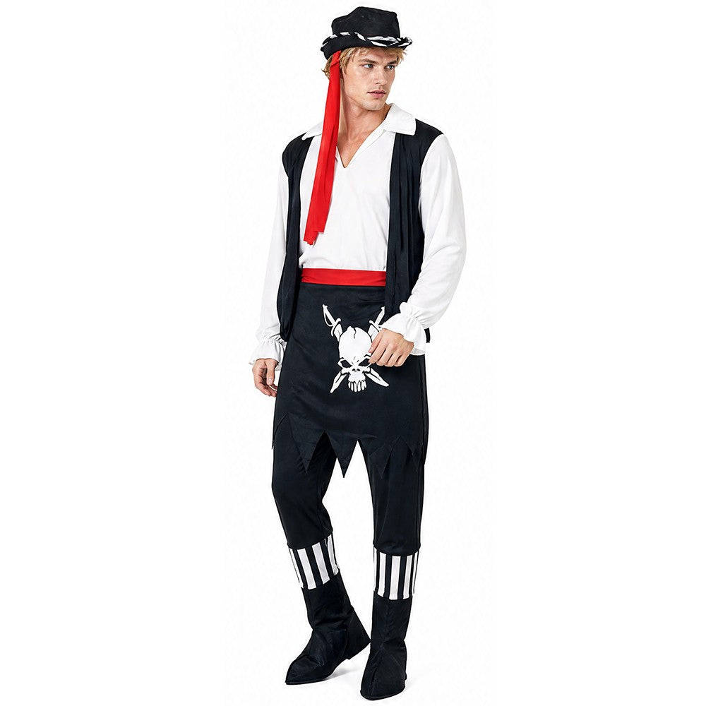 Pirates of the Caribbean cosplay costume Captain Jack Sparrow costume Halloween party performance men's suit