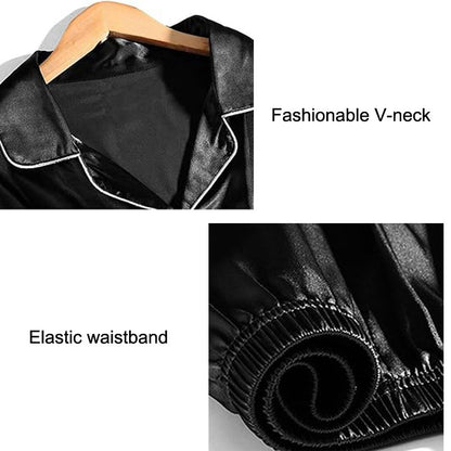 Men Pajamas Set Winter Sleepwear For Man Shirt Long Sleeve Pyjama Male Autumn Satin Sleeping Home Night Wear Big Size Loungewear