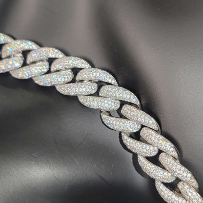 Corrente Cubana da Moda Miami Gelo 20MM Colar de Lua Totalmente Cravejado com Diamantes Fivela Longa Pulseira Joias Hip Hop Colares Para Homens