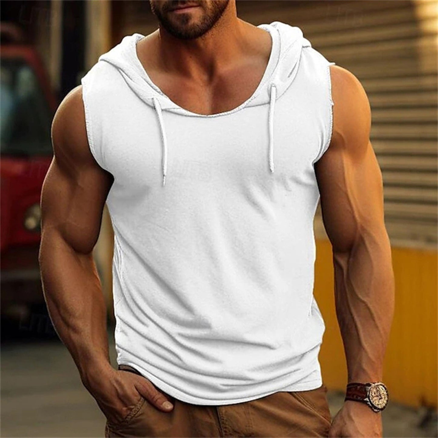 Male Solid Color Sleeveless Loose Fitness Male Summer Loose Undershirt Running men Vest Summer Plus Size Men Clothing Tank Tops