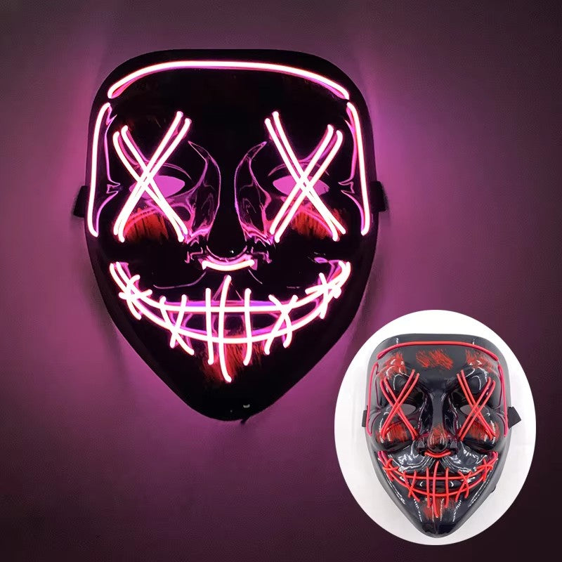 Wireless LED Purge Mask Halloween Horror Party Carnival Cosplay Costume Props Halloween Purge Masks 10 Colors LED Mask Men Women
