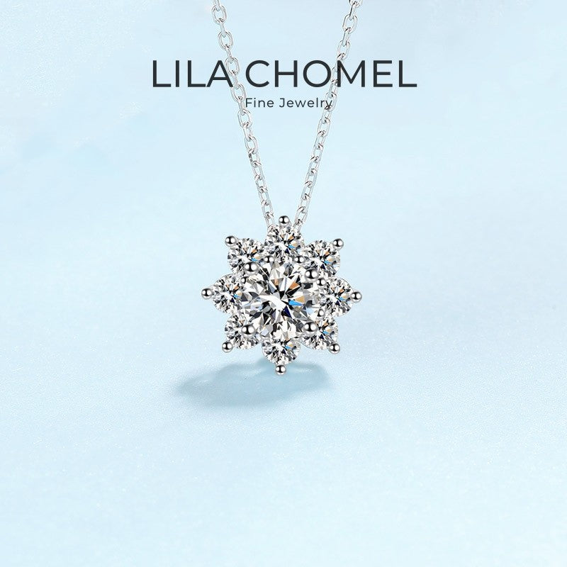 WOMEN Valentine's Day Platinum PT950 Wedding Necklaces 1/2CT VVS1 D Color Moissanite Diamond Pendant Girlfriend Birthday Gift