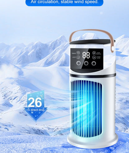 Pulverizador portátil Resfriador de ar de mesa USB Mini ar condicionado Ventilador de refrigeração de ar multifuncional temporizado Refrigerador de ar para casa e escritório