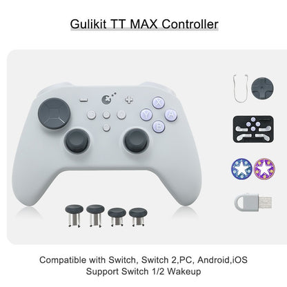 GuliKit TT Max Wireless Controller for Nintendo Switch 1/2 with Tension Adjustable TMR Joysticks for Windows Android iOS