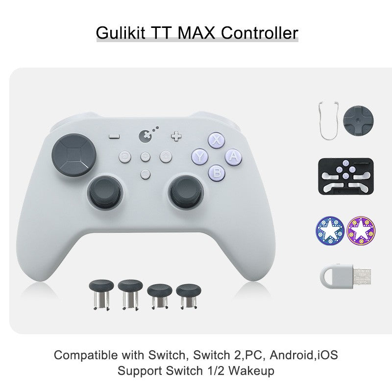 GuliKit TT Pro/Max Wireless Controller for Nintendo Switch 1/2 with Tension Adjustable TMR Joysticks for Windows Android iOS
