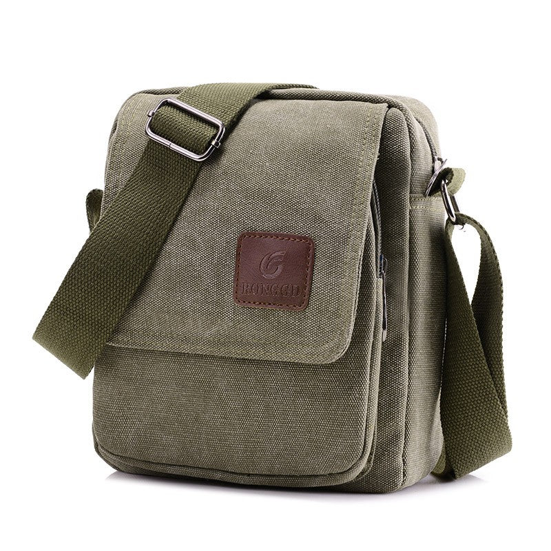 Casual crossbody bag, men's retro canvas crossbody bag, suitable for going out and daily commuting, shoulder bag
