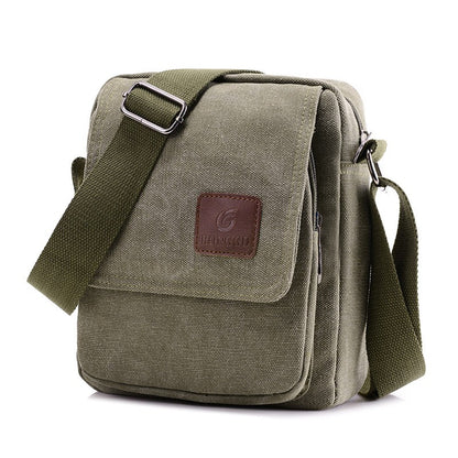 Casual crossbody bag, men's retro canvas crossbody bag, suitable for going out and daily commuting, shoulder bag