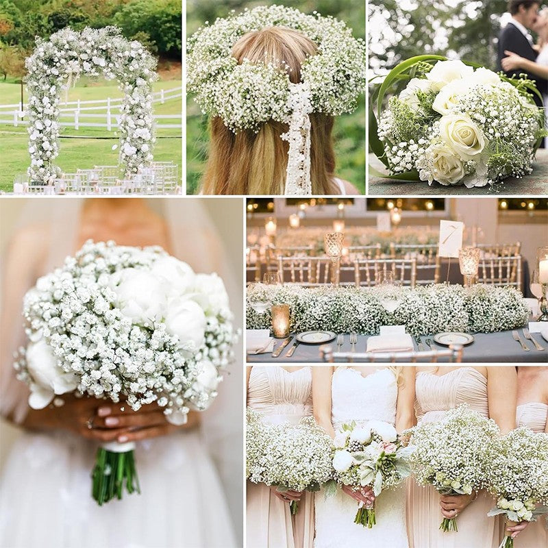 90Heads Artificial Flowers Bouquet 61cm Plastic Gypsophila Fake Flower for Home Decor Wedding Party Decorations Vase Accessories