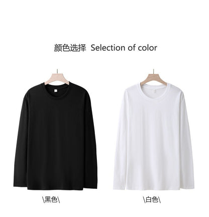 Long Sleeves T-Shirts Men 100% Cotton Tee Tops Male Autumn Basic Plain Color Tshirts Women Normal Fit Size M-5XL Under Wear Man