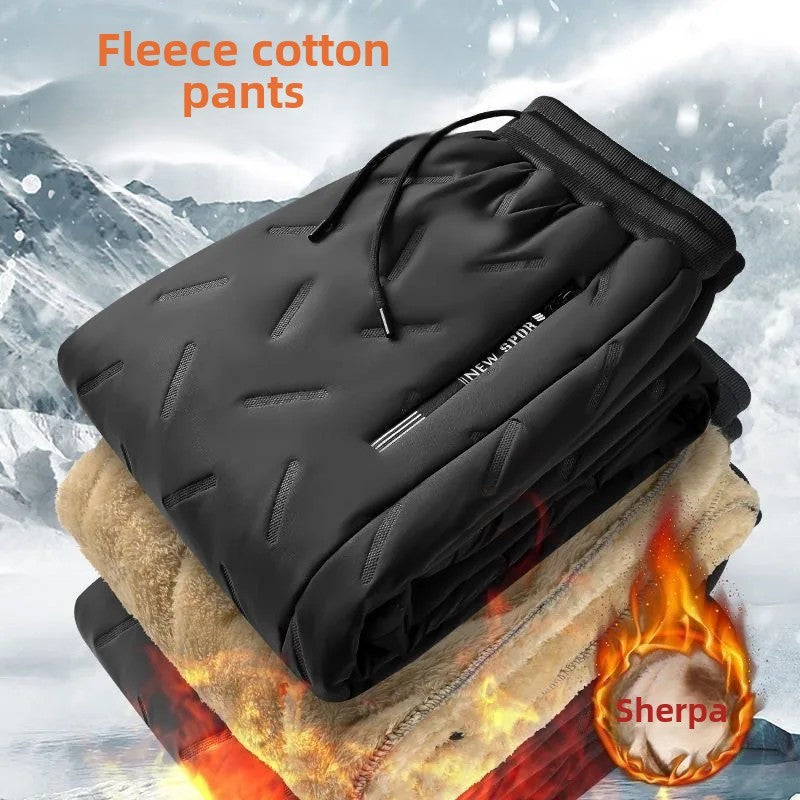 Winter Fleece Lined Casual Women's Pants Home Wear Waterproof Windproof Outdoor Thermal Cotton Trousers for Men And Women