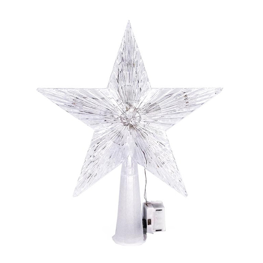 15cm Christmas Tree Top Star Light LED Glowing Star Lamp Xmas Tree Decoration Home Xmas Party Supplies Navidad Noel