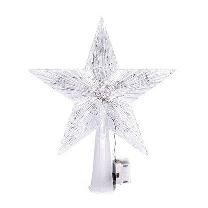 15cm Christmas Tree Top Star Light LED Glowing Star Lamp Xmas Tree Decoration Home Xmas Party Supplies Navidad Noel