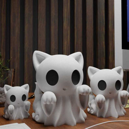 1pcs Halloween ghost cat statue, Cute ghost decorations, interesting Halloween decorations, tabletop ornaments
