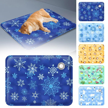 Tapete Gelado para Animais de Estimação Tapete de Gelo de Verão Pó de Cristal de Gelo Seco Injeção de Água Tapete Fresco para Cães e Gatos Suprimentos de Verão para Animais de Estimação