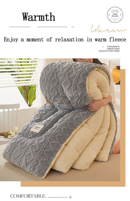 Manta de Cama Grossa de Inverno Quente de Alta Qualidade Cordeiro Artificial Caxemira Cobertores Pesados Edredom de Inverno Mais Grosso e Quente