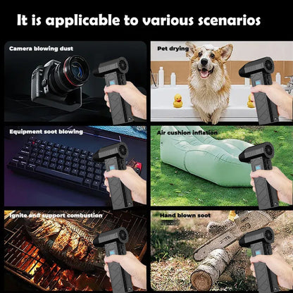 180000PRM Portable Electric Air Blower Turbo Jet Fan Brushless Motor HighSpeed Mini Turbo Jet Fan Adjustable Wind Violent Blower