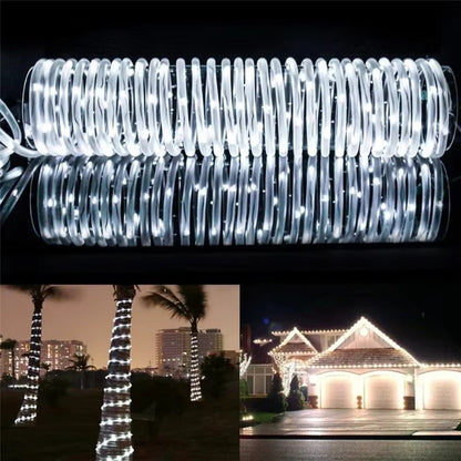 LED Solar Rope Lights Outdoor 50/100/200LEDs 8 Modes waterproof String lights for Garden Christmas Halloween Weddings Decor