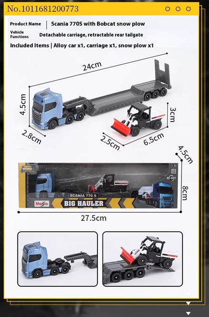 Maisto 1:64 Scania 770S Volvo FH16 Transporte Pesado Liga Modelo Veículo de Engenharia Coleção Presente para Meninos Colecionadores Brinquedo