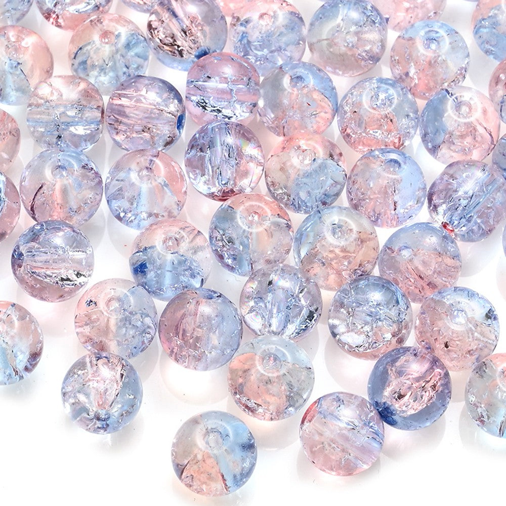 100pcs 8mm Christmas Crystal Glass Crack Beads Red and Green Gradient Spacer Beads for DIY Bracelet Necklace Jewelry Making