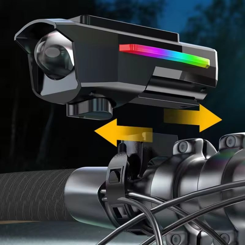 BUCKLOS Bike Light Solar Power Bicycle Front Light Highlight LED with Colorful Side Lamp Cycling Lights Bicycle Accessories